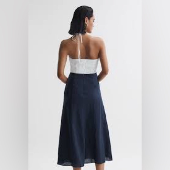 REISS
Sian Color Block Linen Midi Dress New with no tags - Picture 5 of 6